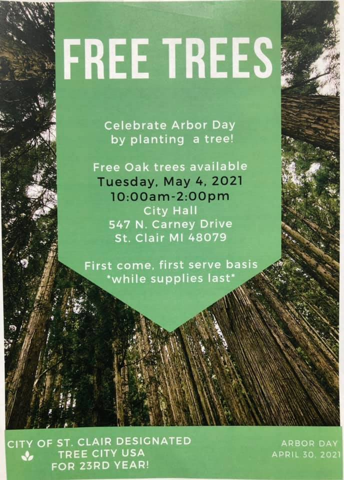 Free Trees for Arbor Day St. Clair Michigan Chamber of Commerce